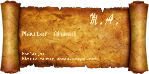 Mauter Ahmed névjegykártya